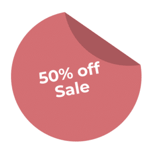 50% off sale sticker